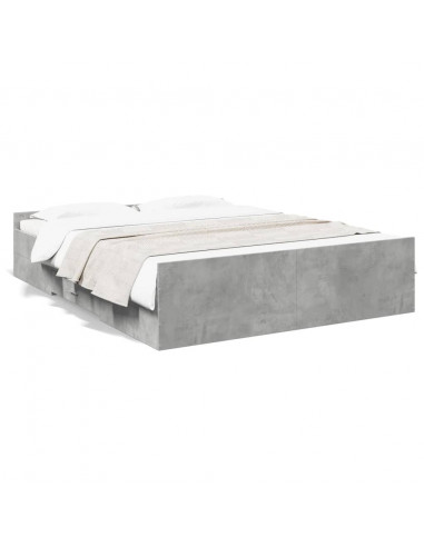 Giroletto Cassetti Grigio Cemento 160x200 cm Legno Multistrato