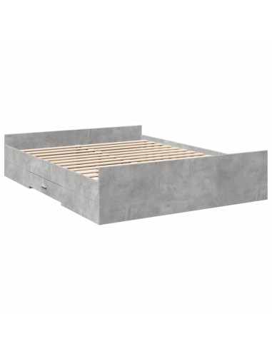 Giroletto Cassetti Grigio Cemento 160x200 cm Legno Multistrato