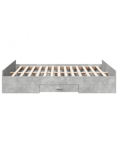 Giroletto Cassetti Grigio Cemento 160x200 cm Legno Multistrato