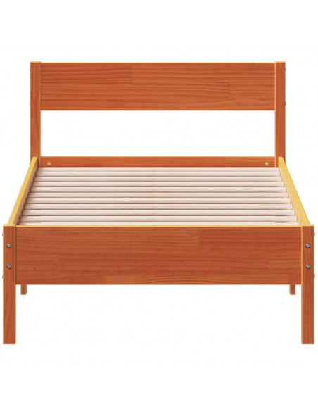 Giroletto con Testiera Marrone Cera 100x200 cm Massello Pino