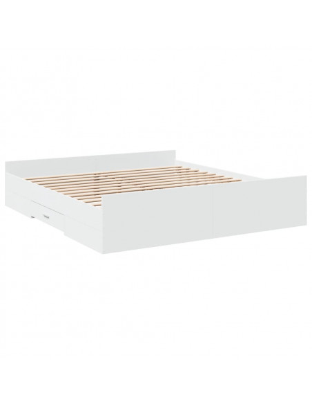 Giroletto con Cassetti Bianco 200x200 cm in Legno Multistrato