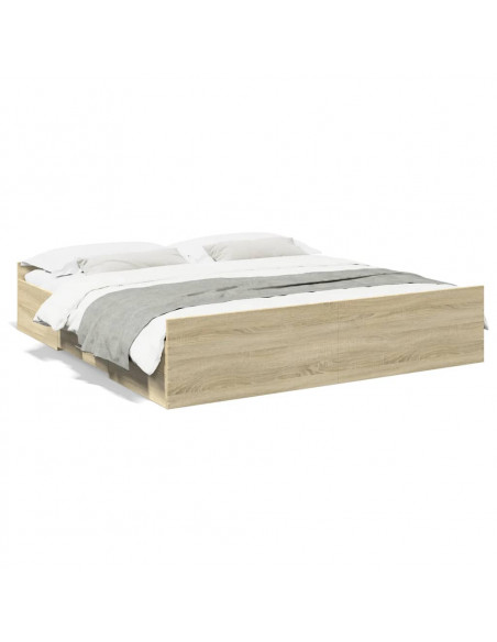 Giroletto Cassetti Rovere Sonoma 200x200 cm Legno Multistrato