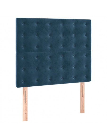 Giroletto a Molle con Materasso Blu Scuro 90x190 cm in Velluto
