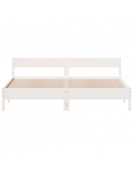 Giroletto con Testiera Bianco 180x200 cm Massello Pino
