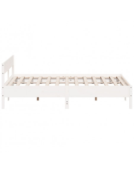 Giroletto con Testiera Bianco 180x200 cm Massello Pino