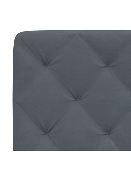 Giroletto con Testiera Grigio Scuro 140x190 cm in Velluto