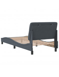 Giroletto con Testiera Grigio Scuro 90x190 cm in Velluto 2