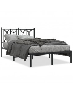 Giroletto con Testiera in Metallo Nero 120x200 cm 2