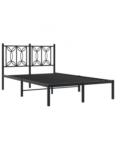 Giroletto con Testiera in Metallo Nero 120x200 cm