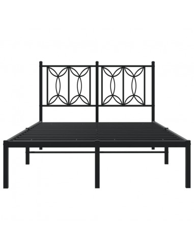 Giroletto con Testiera in Metallo Nero 120x200 cm