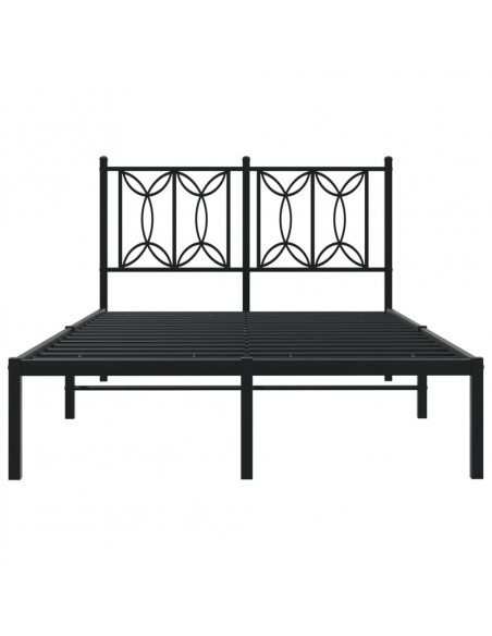 Giroletto con Testiera in Metallo Nero 120x200 cm