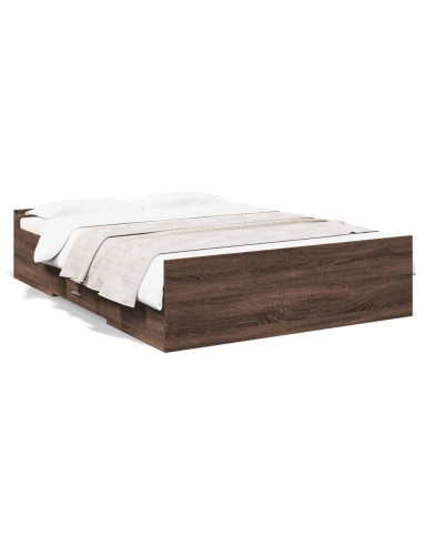 Giroletto Cassetti Rovere Marrone 120x200 cm Legno Multistrato