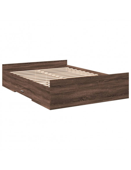 Giroletto Cassetti Rovere Marrone 120x200 cm Legno Multistrato