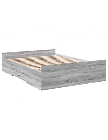 Giroletto Cassetti Grigio Sonoma 135x190 cm Legno Multistrato