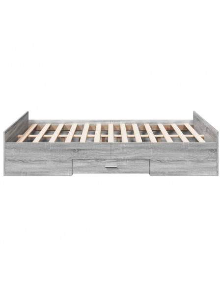 Giroletto Cassetti Grigio Sonoma 135x190 cm Legno Multistrato