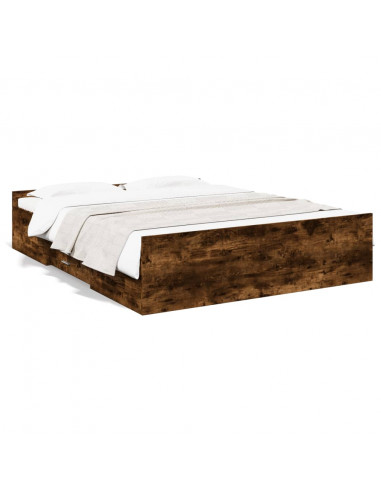 Giroletto con Cassetti Rovere Fumo 140x200 cm Legno Multistrato