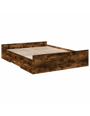 Giroletto con Cassetti Rovere Fumo 140x200 cm Legno Multistrato