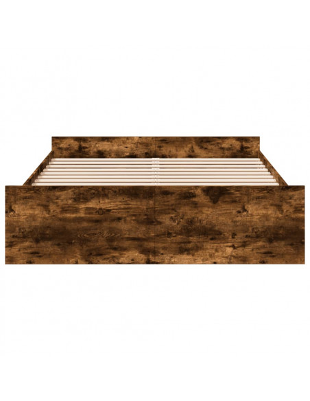 Giroletto con Cassetti Rovere Fumo 140x200 cm Legno Multistrato