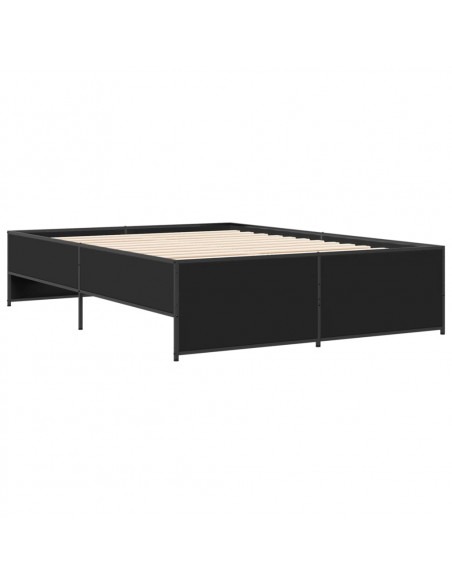 Giroletto Nero 135x190 cm in Legno Multistrato e Metallo
