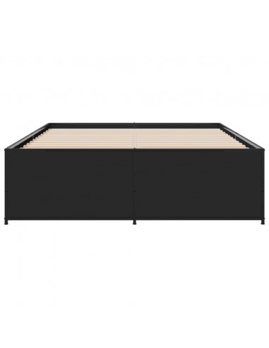 Giroletto Nero 135x190 cm in Legno Multistrato e Metallo