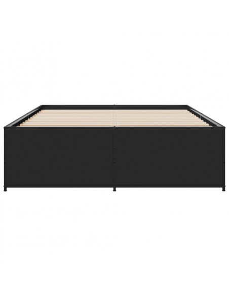 Giroletto Nero 135x190 cm in Legno Multistrato e Metallo