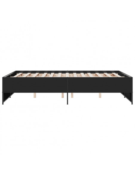 Giroletto Nero 135x190 cm in Legno Multistrato e Metallo