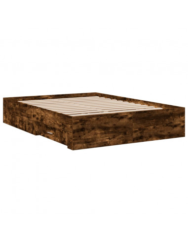 Giroletto con Cassetti Rovere Fumo 120x190 cm Legno Multistrato