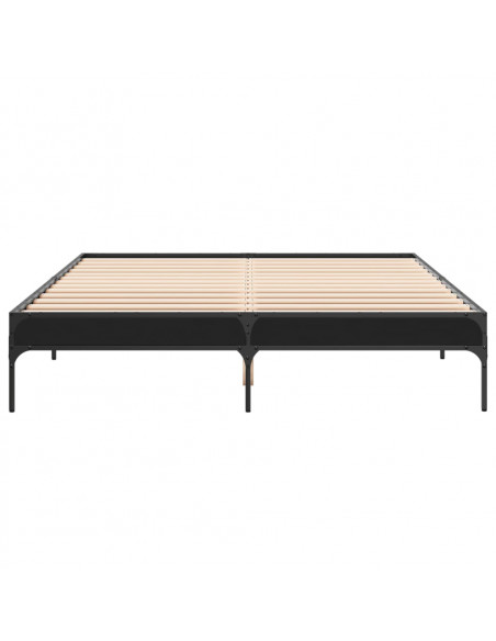 Giroletto Nero 150x200 cm in Legno Multistrato e Metallo