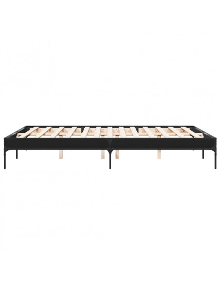 Giroletto Nero 150x200 cm in Legno Multistrato e Metallo