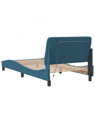 Giroletto con Luci LED Blu 100x200 cm in Velluto