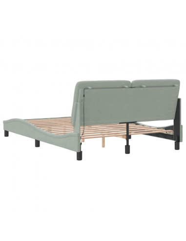 Giroletto con Luci LED Grigio Chiaro 120x200 cm in Velluto