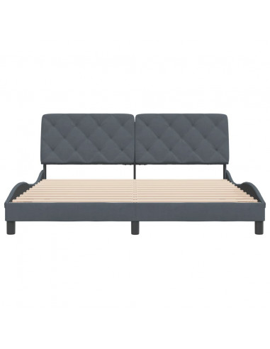 Giroletto con Testiera Grigio Scuro 180x200 cm in Velluto