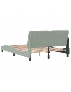 Giroletto con Testiera Grigio Chiaro 140x190 cm in Velluto 2