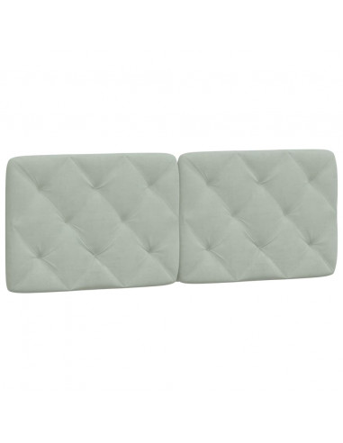 Giroletto con Testiera Grigio Chiaro 140x190 cm in Velluto