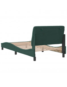 Giroletto con Testiera Verde Scuro 100x200 cm in Velluto