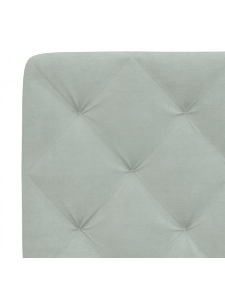 Giroletto con Testiera Grigio Chiaro 90x200 cm in Velluto