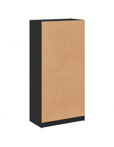 Credenza con Ante Nera 68x37x142 cm in Legno Multistrato