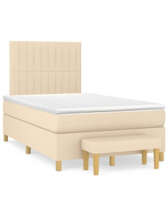 Giroletto a Molle con Materasso Crema 120x190 cm in Tessuto 2