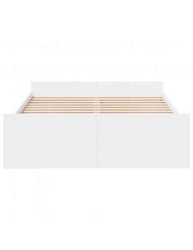 Giroletto con Cassetti Bianco 135x190 cm in Legno Multistrato