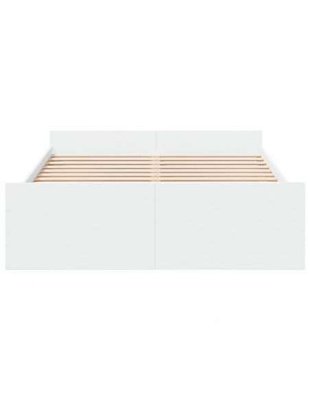 Giroletto con Cassetti Bianco 135x190 cm in Legno Multistrato