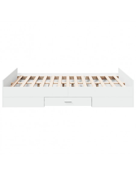 Giroletto con Cassetti Bianco 135x190 cm in Legno Multistrato