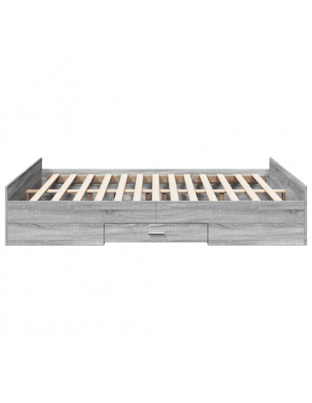 Giroletto Cassetti Grigio Sonoma 140x200 cm Legno Multistrato