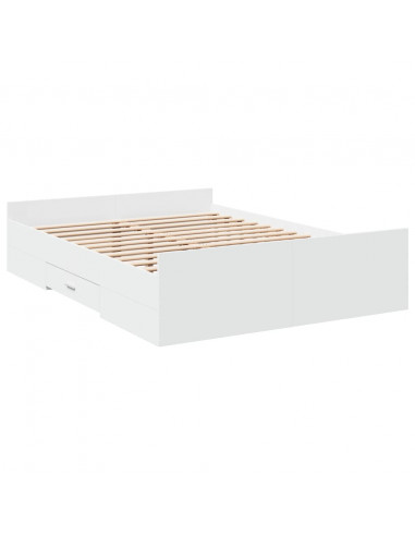 Giroletto con Cassetti Bianco 120x200 cm in Legno Multistrato