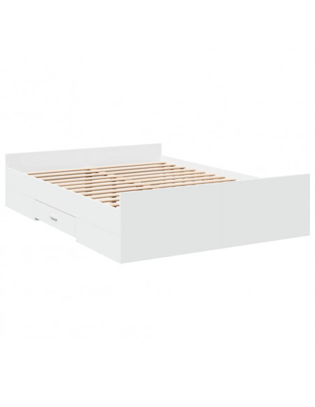 Giroletto con Cassetti Bianco 120x200 cm in Legno Multistrato