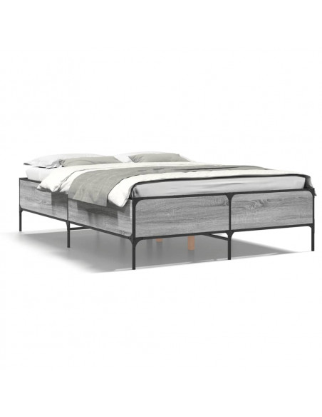 Giroletto Grigio Sonoma 135x190 cm in Legno Multistrato Metallo