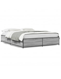 Giroletto Grigio Sonoma 135x190 cm in Legno Multistrato Metallo 2