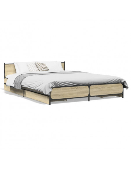 Giroletto Cassetti Rovere Sonoma 140x200 cm Legno Multistrato