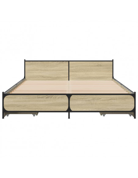 Giroletto Cassetti Rovere Sonoma 140x200 cm Legno Multistrato