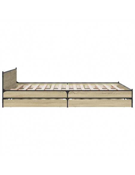 Giroletto Cassetti Rovere Sonoma 140x200 cm Legno Multistrato