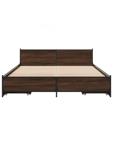 Giroletto Cassetti Rovere Marrone 150x200 cm Legno Multistrato